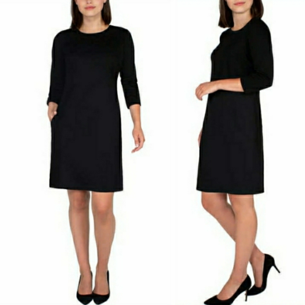 NICOLE MILLER 3/4 Sleeve Original Classic Black Dress XSmall NWT